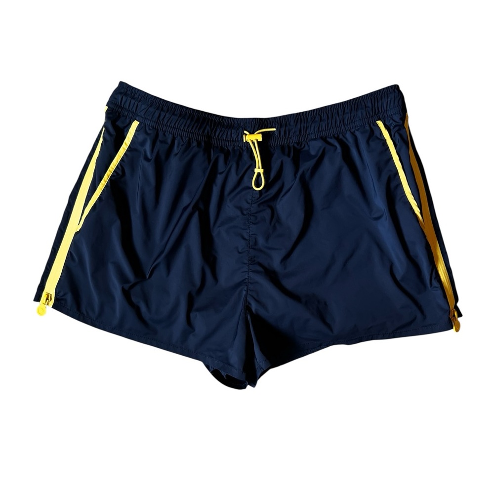Hunter for Target Women's Athletic Shorts with Side Zips Blue / Yellow | Medium - Picture 2 of 12